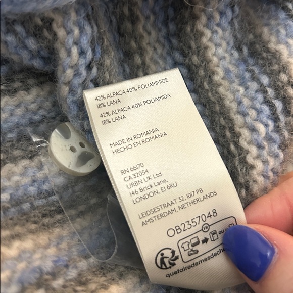 NWT Free People Frills Softspun Alpaca Striped Collared Sweater - Picture 10 of 10